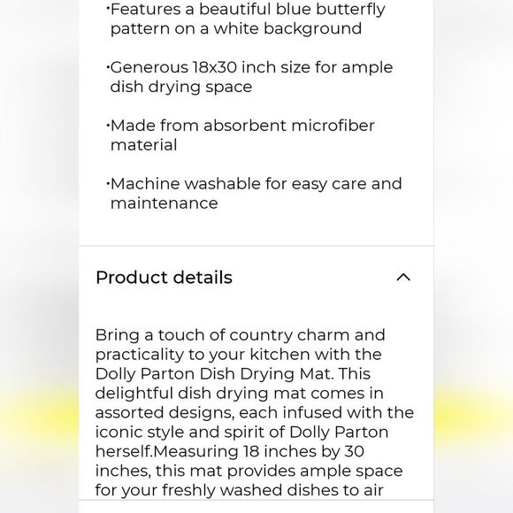 Dolly Parton Cup Of Ambition Reversible Dish Drying Mat - Picture 4 of 6